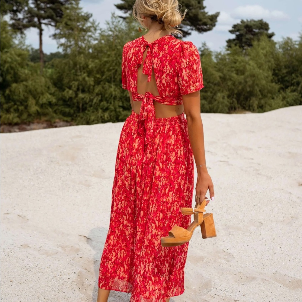 Red Floral dress - Easy Clothes - size S/M - Picture 4 of 6